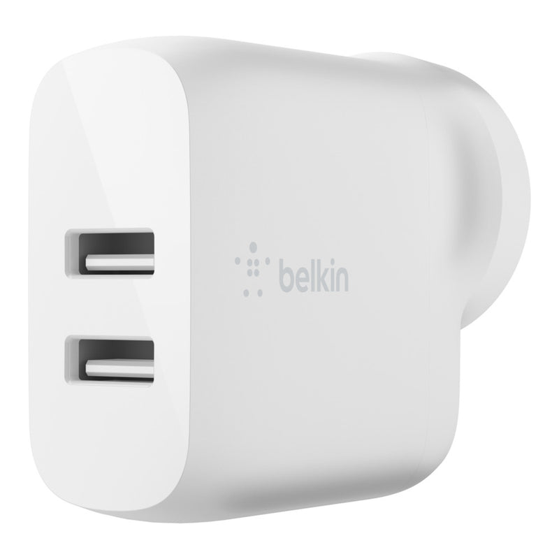 Belkin BOOST CHARGE Dual USB A Wall Charger (24W) - White