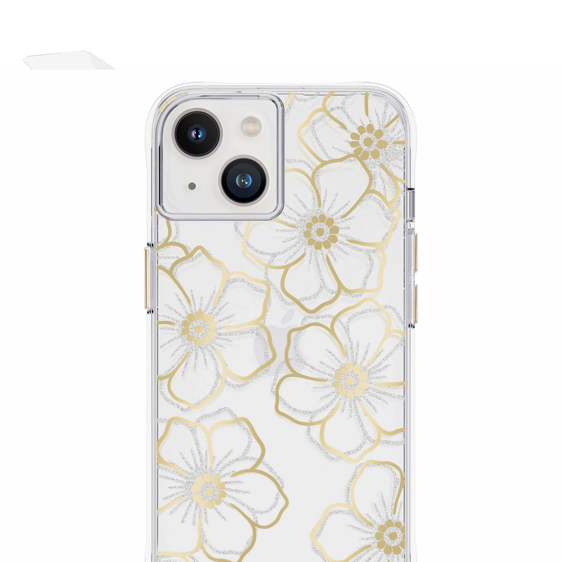 Case-Mate Floral Gems Case For Apple iPhone 14 - Gold