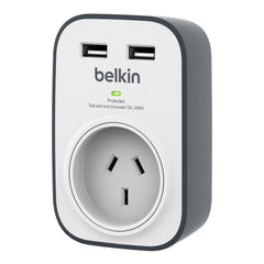 Belkin Surge Cube with 2 x 2.4A USB Ports - White/Grey