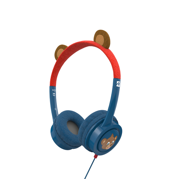 iFrogz Little Rockerz Costume Bear Headphones - Blue/Red