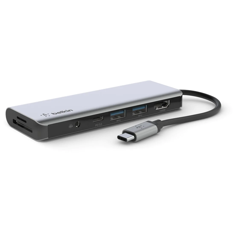 Belkin Connect USB-C 7-in-1 Multiport Hub / Dock - Grey