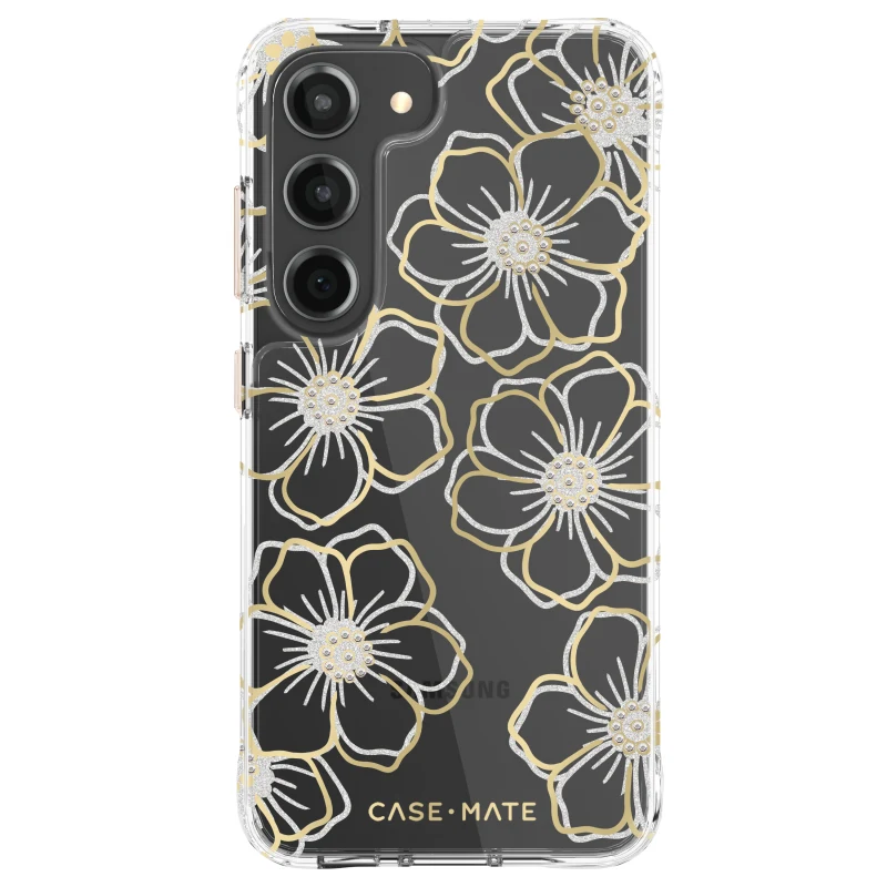 Case-Mate Floral Gems Case For Samsung Galaxy S23 - Clear/Gold
