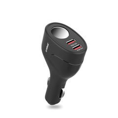 mbeat Dual Port QC3.0 Car Charger and Cigarette Lighter Extender