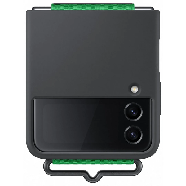 Samsung Silicone Cover With Strap For Galaxy Z Flip4 - Black