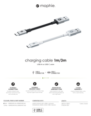 Mophie USB-C to USB-A Cable (1M) - White