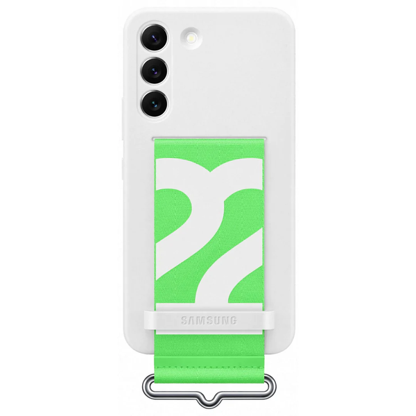 Samsung Galaxy S22 Silicone with Strap Cover - White