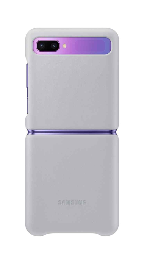 Samsung Galaxy Z Flip Leather Cover - Light Grey