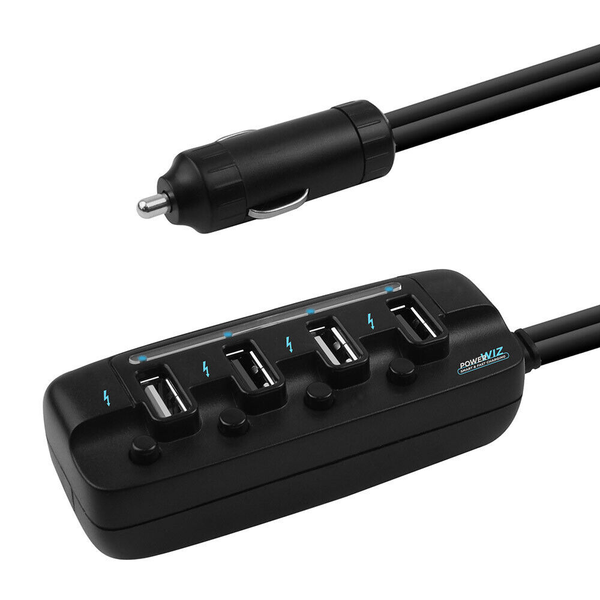 mbeat 4 Ports USB Rapid Car Charger - Black