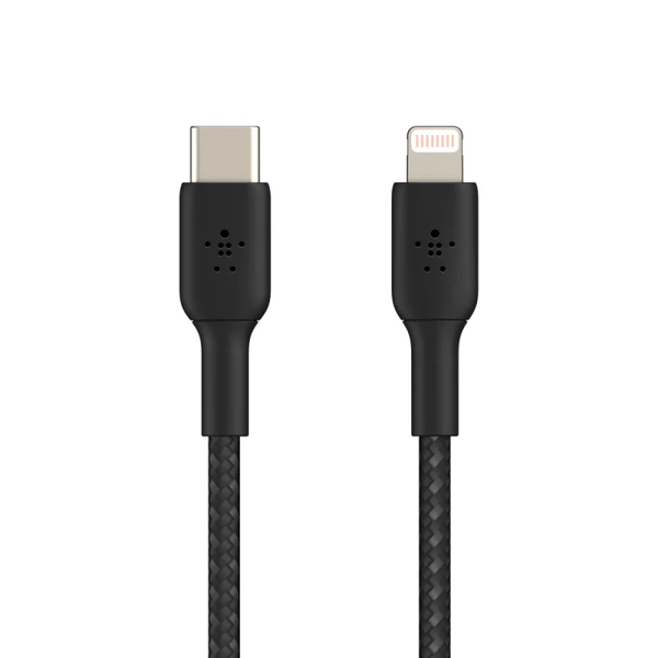 Belkin BoostCharge Braided USB-C to Lightning Cable (2m) - Black