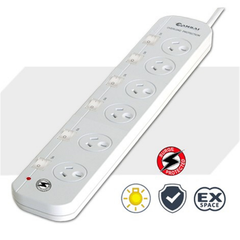 LITO Sansai 6-Way Power Board (661SW) with Switches - White