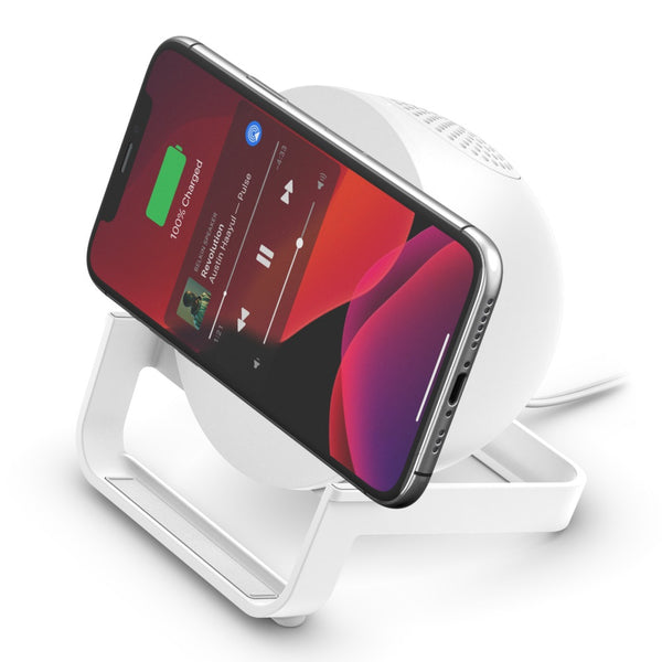 Belkin BoostCharge 10W Wireless Charging Stand + Speaker - White