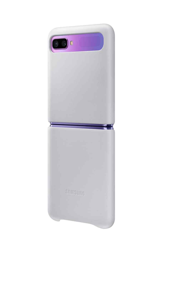 Samsung Galaxy Z Flip Leather Cover - Light Grey