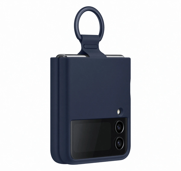 Samsung Silicone Cover With Ring For Galaxy Z Flip4 - Navy
