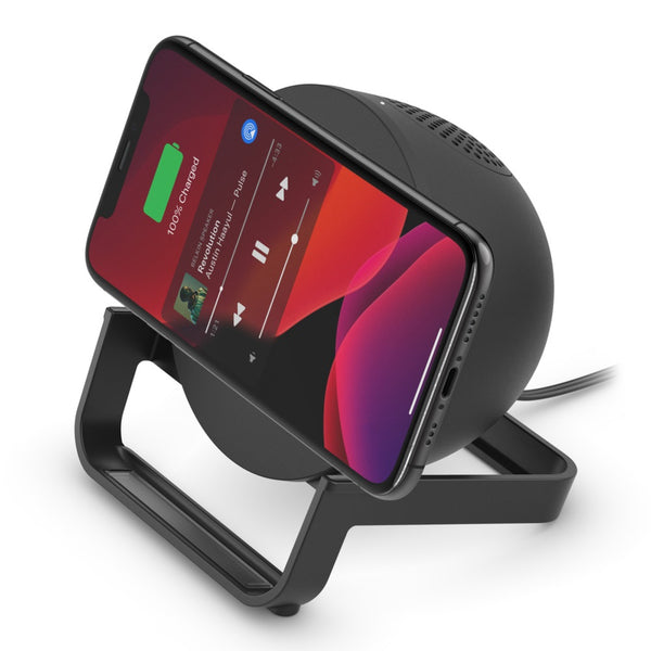 Belkin BoostCharge 10W Wireless Charging Stand + Speaker - Black