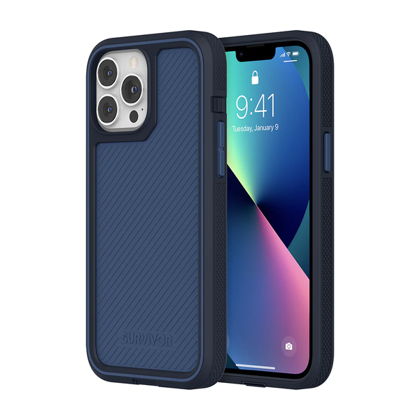 Survivor Earth Case For iPhone 13 Pro Max - Storm Blue/Deep Sea