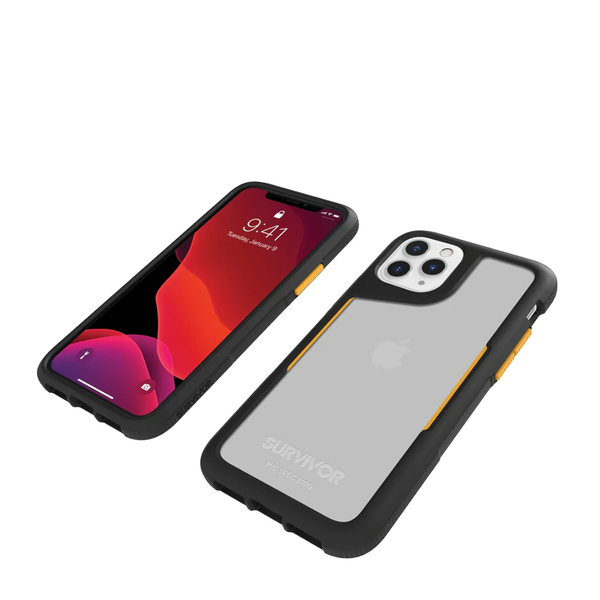 Survivor Endurance Case For iPhone 11 Pro - Black/Citrus/Clear