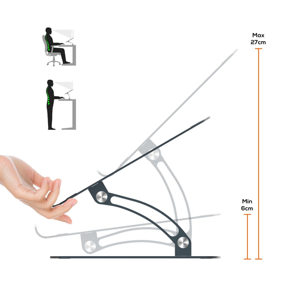 mbeat Stage S6 Adjustable Elevated Laptop & MacBook Stand - Grey