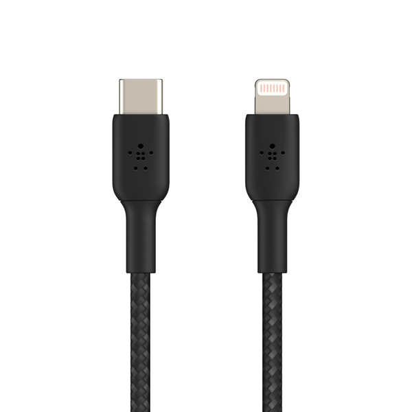 Belkin BOOST CHARGE Braided Lightning to USB-C Cable (1m) - Black