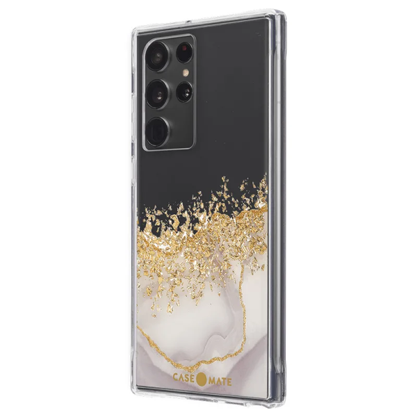 Case-Mate Karat Marble Case For Galaxy S22 Ultra - White Marble