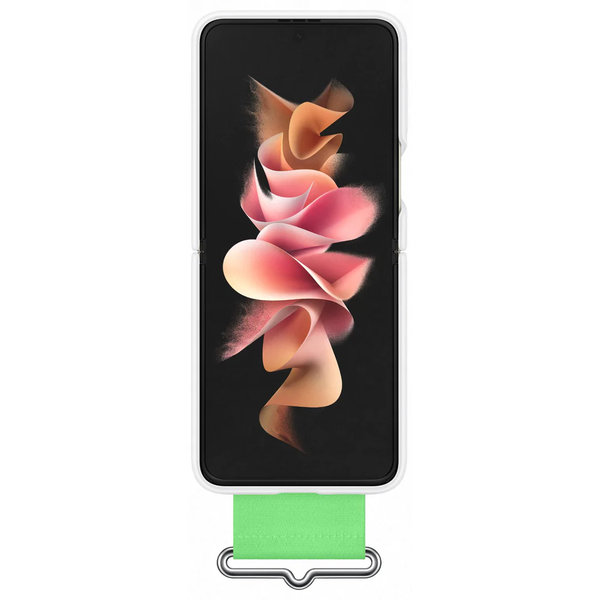 Samsung Galaxy Z Flip 3 Silicone Cover with Strap - White