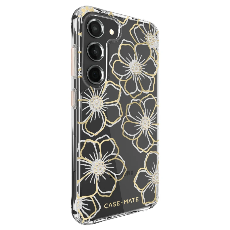 Case-Mate Floral Gems Case For Samsung Galaxy S23 - Clear/Gold
