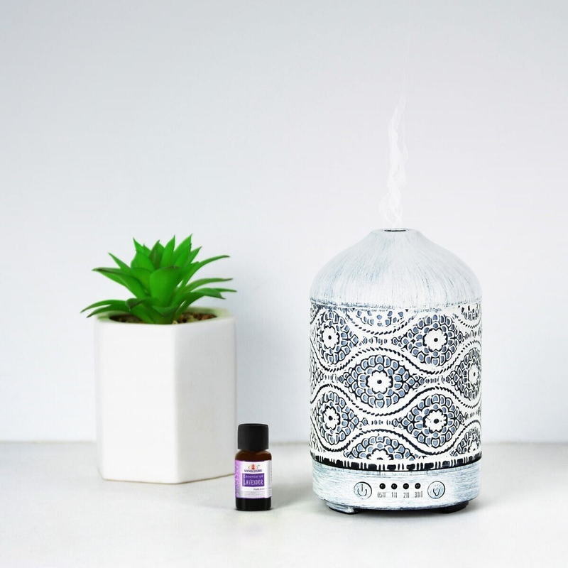 mbeat activiva Metal Essential Oil & Aroma Diffuser 100ml - White