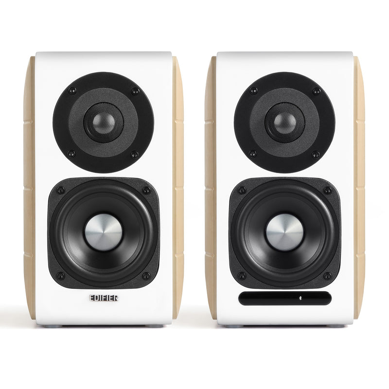 Edifier S880DB Hi-Res Audio Certified Bookshelf Speaker-White/Wood