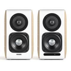Edifier S880DB Hi-Res Audio Certified Bookshelf Speaker-White/Wood