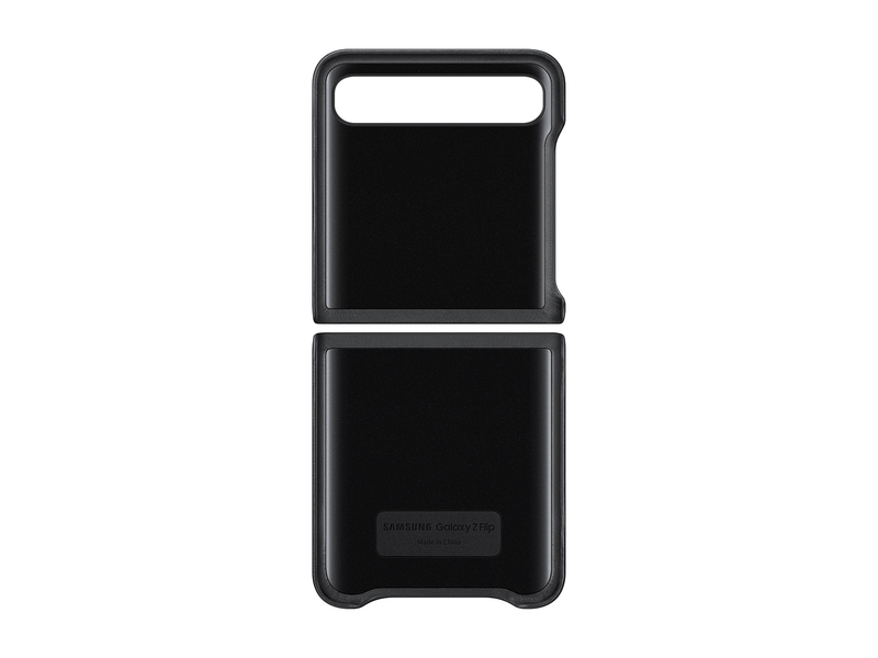 Samsung Galaxy Z Flip Leather Cover - Black