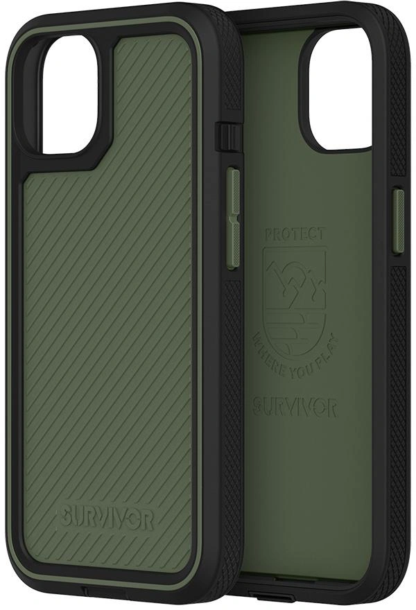 Survivor Earth Case For Apple iPhone 13 - Black/Wild Fern