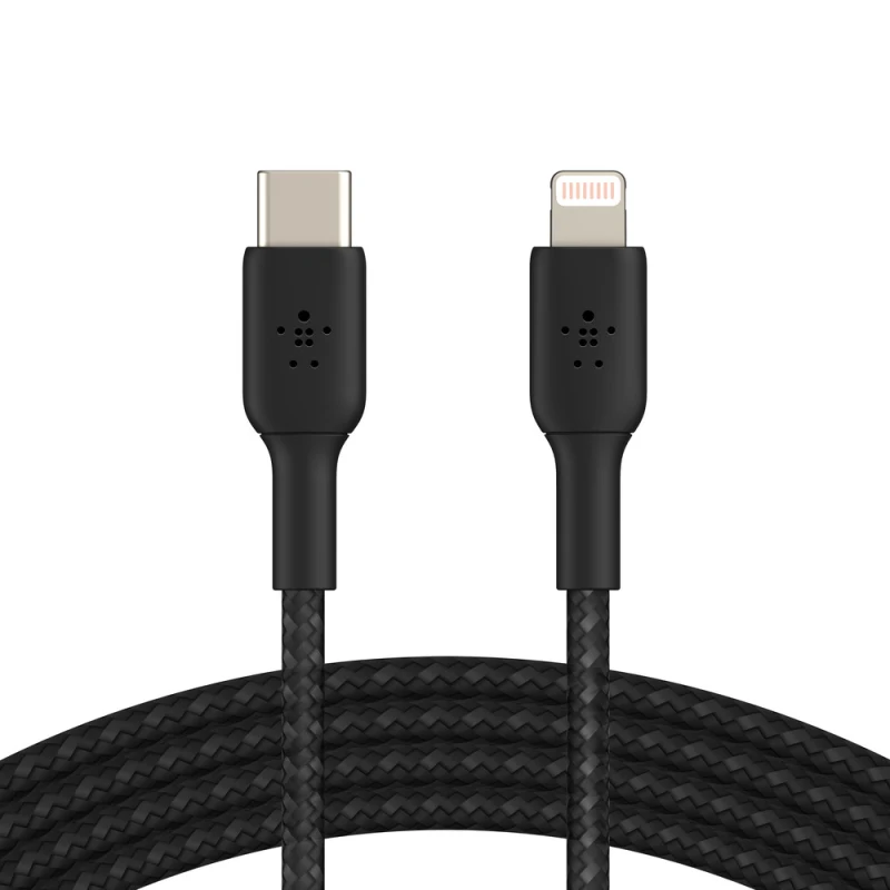 Belkin BoostCharge Braided USB-C to Lightning Cable (2m) - Black