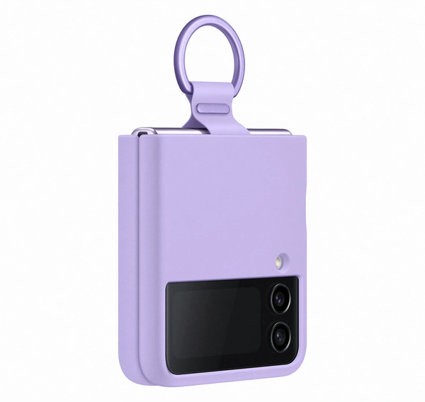 Samsung Silicone Cover With Ring For Galaxy Z Flip4 - Bora Purple