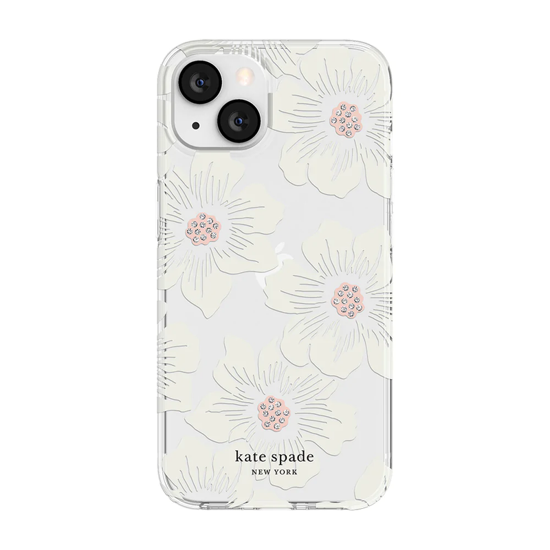 KSNY Protective HS Case For Apple iPhone 13 - Hollyhock Floral Clear