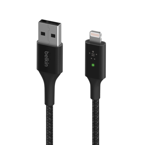 Belkin BoostCharge Smart LED Lightning to USB-A Cable - Black