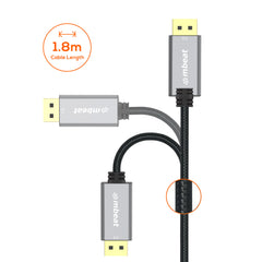 mbeat Tough Link Display Port Cable 1.8m - Space Grey