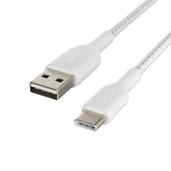 Belkin BoostCharge USB-A to USB-C Braided Cable 2m - White