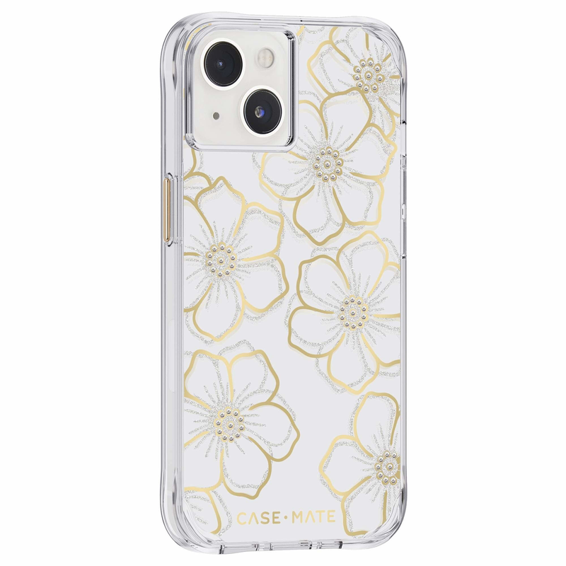 Case-Mate Floral Gems Case For Apple iPhone 14 - Gold