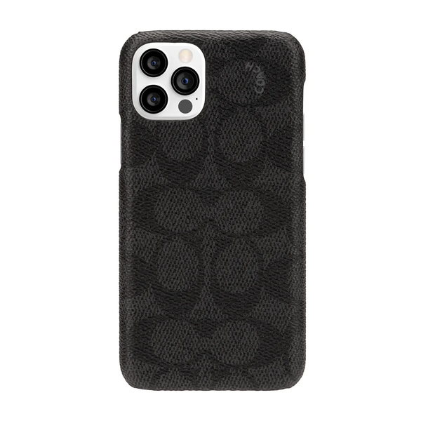 KSNY Coach Slim Wrap Case For iPhone 12/12 Pro - Signature C Black