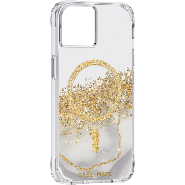 Case-Mate Karat Marble MagSafe Case For iPhone 14 - White Marble