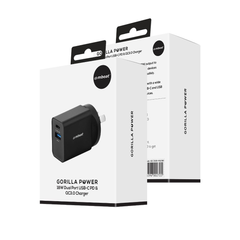 mbeat Gorilla Power Dual Port 18W USB-C PD & QC 3.0 Charger -Black