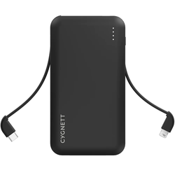 Cygnett ChargeUp 10K mAh Power Bank with charging cables - Black