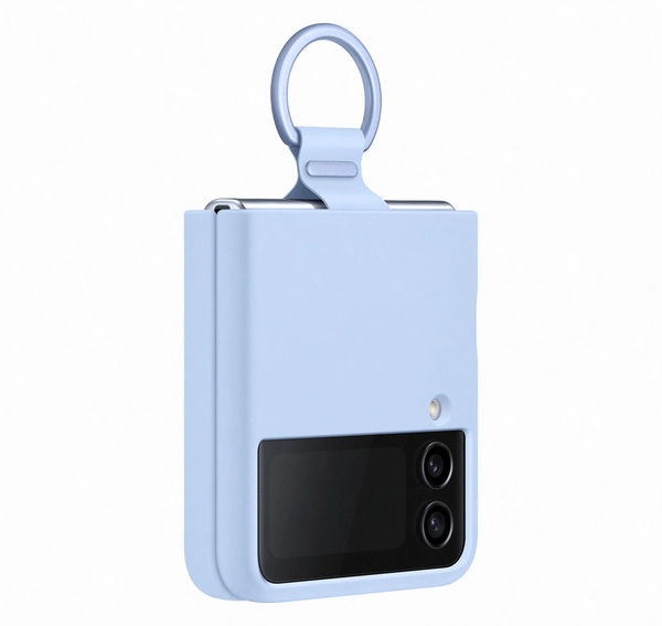 Samsung Silicone Cover With Ring For Galaxy Z Flip4 - Arctic Blue