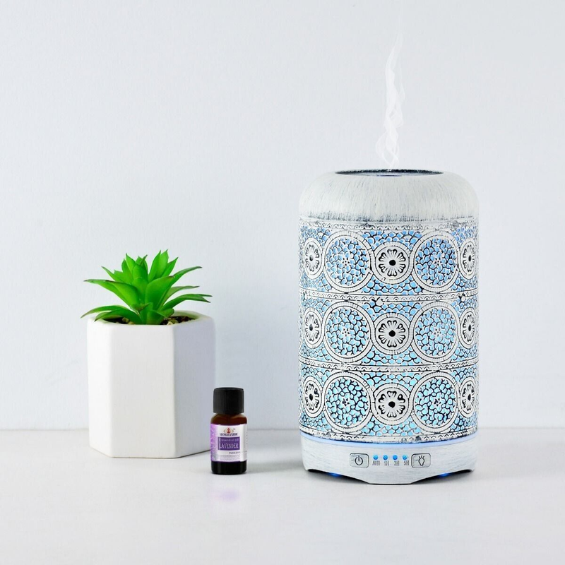 mbeat activiva Metal Essential Oil and Aroma Diffuser 260ml -White