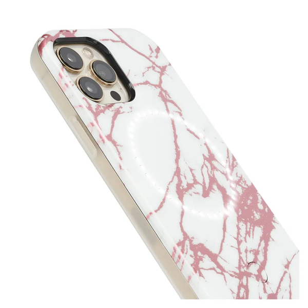 Case-Mate LuMee Halo Case For iPhone 13 Pro Max - White / Pink