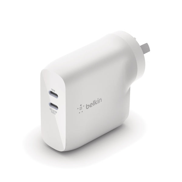 Belkin BOOST CHARGE Dual USB-C PD GaN Wall Charger (68W) - White