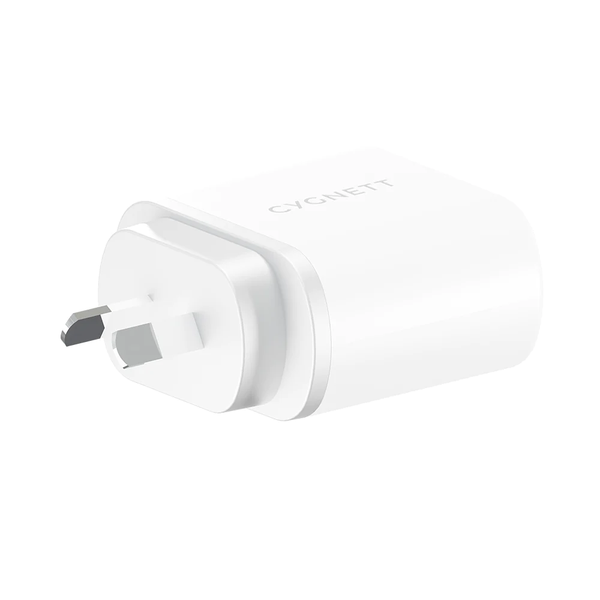 Cygnett PowerPlus 35W USB-C PD Dual Port Wall Charger - White