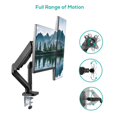 mbeat activiva ErgoLife Dual Monitor Screen Steel Gas - Black