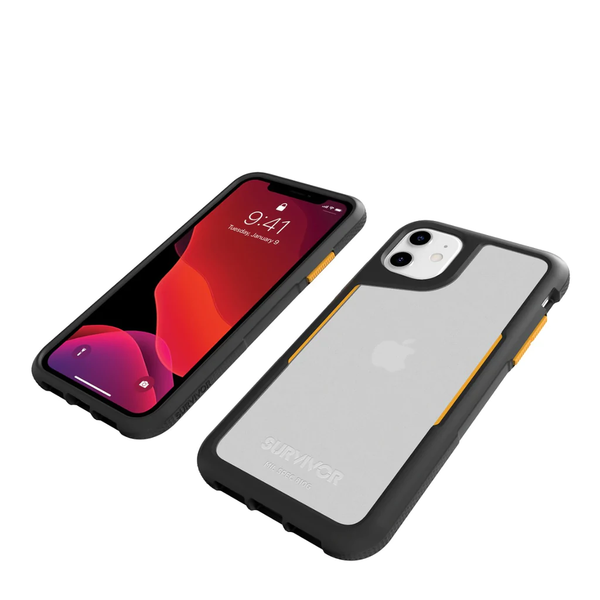 Survivor Endurance Case For Apple iPhone 11 - Black/Citrus/Clear