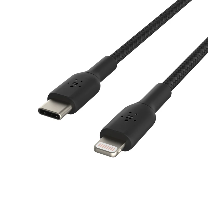 Belkin BoostCharge Braided USB-C to Lightning Cable (2m) - Black