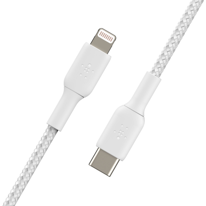 Belkin Boost Charge Braided Lightning to USB-C Cable (1m) - White